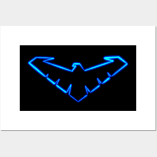 Neon Wing of the night symbol Posters and Art